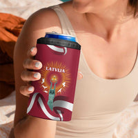 Latvia 4 in 1 Can Cooler Tumbler with Freedom Monument and Doves Graphic – 18 November 1918 Design