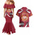 Latvia Couples Matching Mermaid Dress and Hawaiian Shirt with Freedom Monument and Doves Graphic – 18 November 1918 Design
