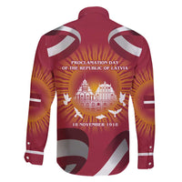 Latvia Family Matching Long Sleeve Bodycon Dress and Hawaiian Shirt with Freedom Monument and Doves Graphic – 18 November 1918 Design