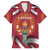 Latvia Family Matching Off The Shoulder Long Sleeve Dress and Hawaiian Shirt with Freedom Monument and Doves Graphic – 18 November 1918 Design