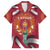 Latvia Family Matching Off Shoulder Short Dress and Hawaiian Shirt with Freedom Monument and Doves Graphic – 18 November 1918 Design