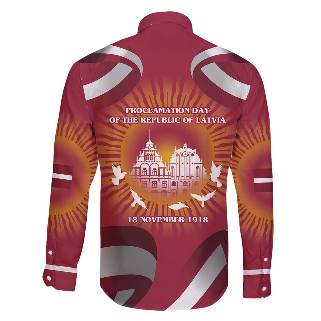 Latvia Family Matching Puletasi and Hawaiian Shirt with Freedom Monument and Doves Graphic – 18 November 1918 Design