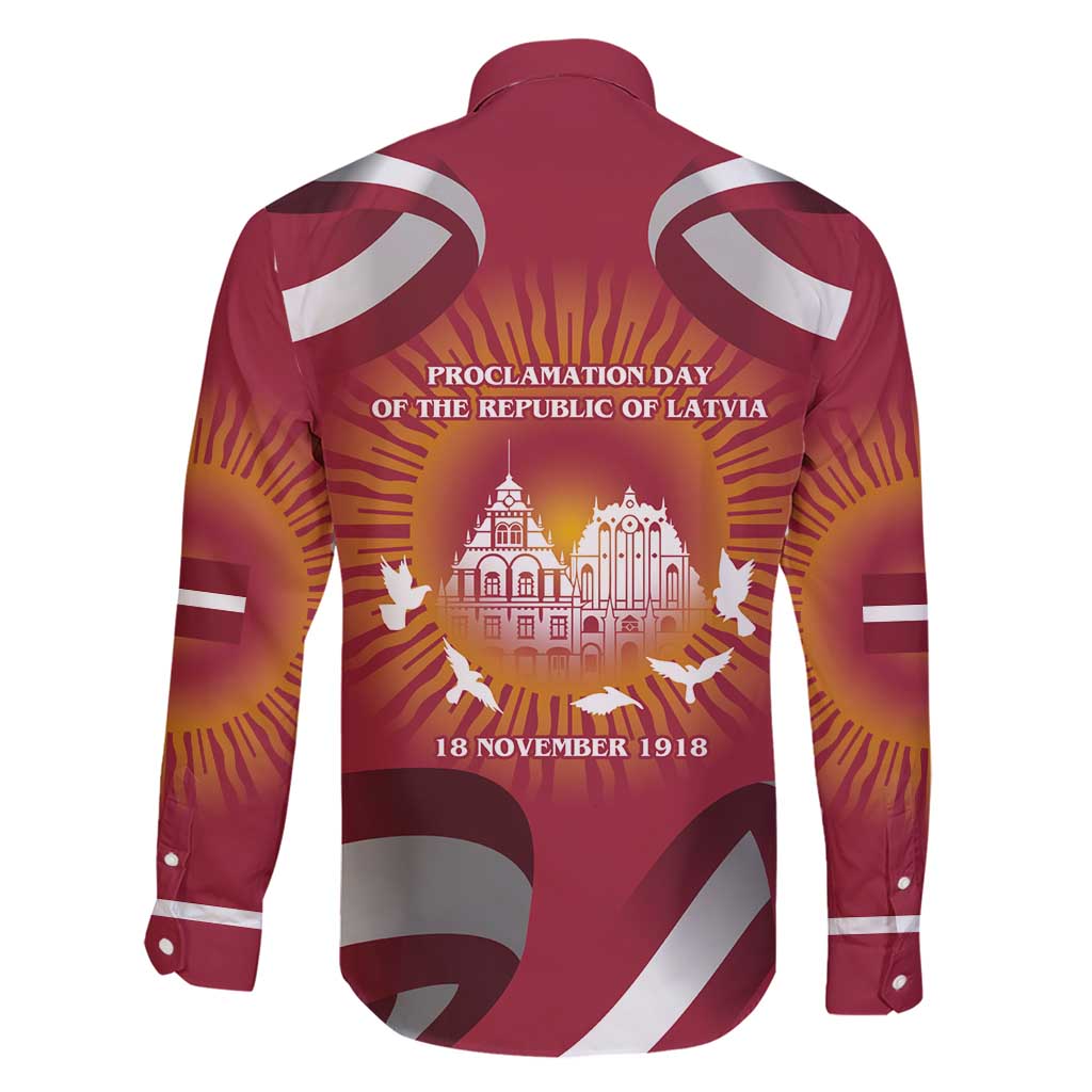 Latvia Family Matching Short Sleeve Bodycon Dress and Hawaiian Shirt with Freedom Monument and Doves Graphic – 18 November 1918 Design