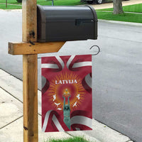 Latvia Garden Flag with Freedom Monument and Doves Graphic – 18 November 1918 Design