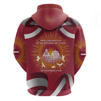 Latvia Hoodie with Freedom Monument and Doves Graphic – 18 November 1918 Design