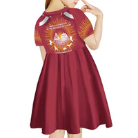 Latvia Kid Short Sleeve Dress with Freedom Monument and Doves Graphic – 18 November 1918 Design