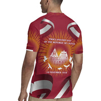 Latvia Rugby Jersey with Freedom Monument and Doves Graphic – 18 November 1918 Design