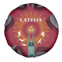 Latvia Spare Tire Cover with Freedom Monument and Doves Graphic – 18 November 1918 Design