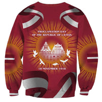 Latvia Sweatshirt with Freedom Monument and Doves Graphic – 18 November 1918 Design