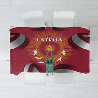 Latvia Tablecloth with Freedom Monument and Doves Graphic – 18 November 1918 Design