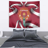 Latvia Tapestry with Freedom Monument and Doves Graphic – 18 November 1918 Design