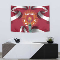 Latvia Tapestry with Freedom Monument and Doves Graphic – 18 November 1918 Design