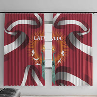 Latvia Window Curtain with Freedom Monument and Doves Graphic – 18 November 1918 Design
