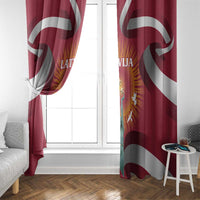 Latvia Window Curtain with Freedom Monument and Doves Graphic – 18 November 1918 Design
