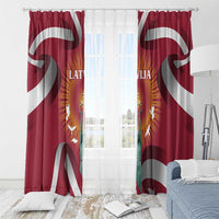 Latvia Window Curtain with Freedom Monument and Doves Graphic – 18 November 1918 Design