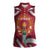 Latvia Women Sleeveless Polo Shirt with Freedom Monument and Doves Graphic – 18 November 1918 Design