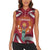 Latvia Women Sleeveless Polo Shirt with Freedom Monument and Doves Graphic – 18 November 1918 Design