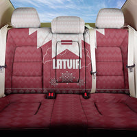 Latvia Back Car Seat Cover with National Coat of Arms and Knit Pattern – Three Stars One Heart Design