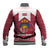 Latvia Baseball Jacket with National Coat of Arms and Knit Pattern – Three Stars One Heart Design