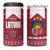 Latvia 4 in 1 Can Cooler Tumbler with National Coat of Arms and Knit Pattern – Three Stars One Heart Design