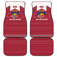 Latvia Car Mats with National Coat of Arms and Knit Pattern – Three Stars One Heart Design