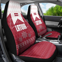 Latvia Car Seat Cover with National Coat of Arms and Knit Pattern – Three Stars One Heart Design