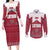 Latvia Couples Matching Long Sleeve Bodycon Dress and Long Sleeve Button Shirt with National Coat of Arms and Knit Pattern – Three Stars One Heart Design