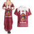 Latvia Couples Matching Summer Maxi Dress and Hawaiian Shirt with National Coat of Arms and Knit Pattern – Three Stars One Heart Design