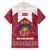 Latvia Family Matching Long Sleeve Bodycon Dress and Hawaiian Shirt with National Coat of Arms and Knit Pattern – Three Stars One Heart Design
