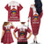 Latvia Family Matching Off The Shoulder Long Sleeve Dress and Hawaiian Shirt with National Coat of Arms and Knit Pattern – Three Stars One Heart Design