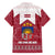 Latvia Family Matching Off The Shoulder Long Sleeve Dress and Hawaiian Shirt with National Coat of Arms and Knit Pattern – Three Stars One Heart Design