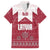 Latvia Family Matching Short Sleeve Bodycon Dress and Hawaiian Shirt with National Coat of Arms and Knit Pattern – Three Stars One Heart Design