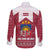 Latvia Family Matching Short Sleeve Bodycon Dress and Hawaiian Shirt with National Coat of Arms and Knit Pattern – Three Stars One Heart Design