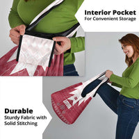 Latvia Grocery Bag with National Coat of Arms and Knit Pattern – Three Stars One Heart Design