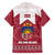 Latvia Hawaiian Shirt with National Coat of Arms and Knit Pattern – Three Stars One Heart Design