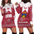 Latvia Hoodie Dress with National Coat of Arms and Knit Pattern – Three Stars One Heart Design