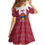 Latvia Kid Short Sleeve Dress with National Coat of Arms and Knit Pattern – Three Stars One Heart Design