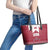 Latvia Leather Tote Bag with National Coat of Arms and Knit Pattern – Three Stars One Heart Design