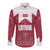 Latvia Long Sleeve Button Shirt with National Coat of Arms and Knit Pattern – Three Stars One Heart Design