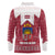 Latvia Long Sleeve Polo Shirt with National Coat of Arms and Knit Pattern – Three Stars One Heart Design