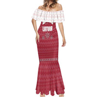 Latvia Mermaid Dress with National Coat of Arms and Knit Pattern – Three Stars One Heart Design