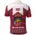 Latvia Polo Shirt with National Coat of Arms and Knit Pattern – Three Stars One Heart Design