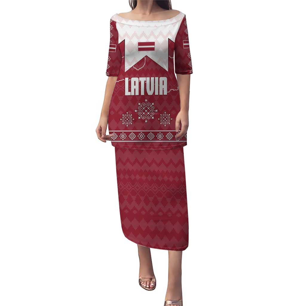 Latvia Puletasi with National Coat of Arms and Knit Pattern – Three Stars One Heart Design