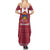 Latvia Summer Maxi Dress with National Coat of Arms and Knit Pattern – Three Stars One Heart Design