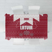 Latvia Tablecloth with National Coat of Arms and Knit Pattern – Three Stars One Heart Design