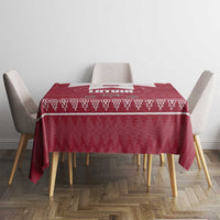 Latvia Tablecloth with National Coat of Arms and Knit Pattern – Three Stars One Heart Design