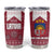 Latvia Tumbler Cup with National Coat of Arms and Knit Pattern – Three Stars One Heart Design