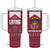 Latvia Tumbler With Handle with National Coat of Arms and Knit Pattern – Three Stars One Heart Design