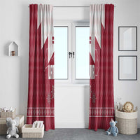 Latvia Window Curtain with National Coat of Arms and Knit Pattern – Three Stars One Heart Design