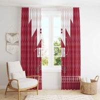 Latvia Window Curtain with National Coat of Arms and Knit Pattern – Three Stars One Heart Design